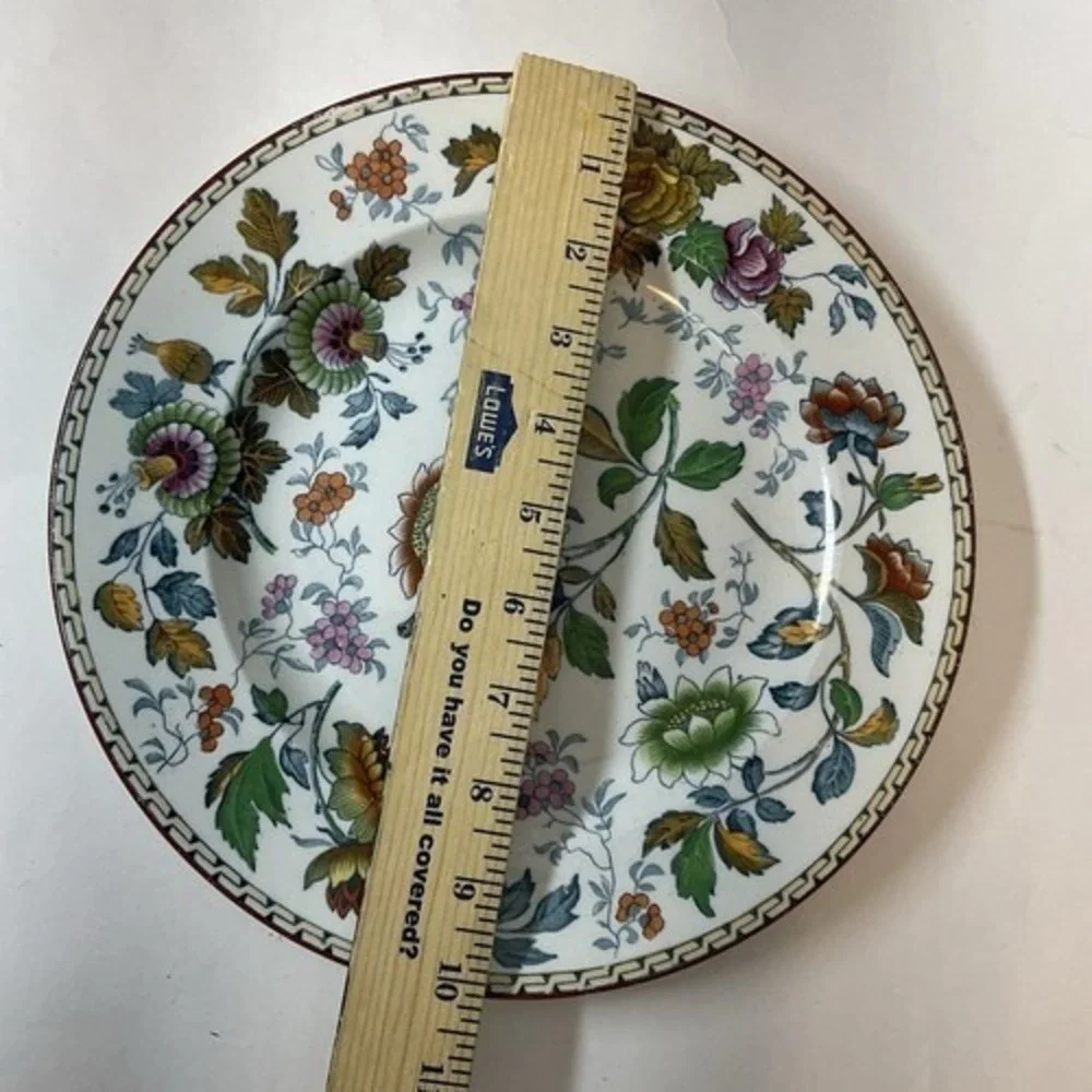 VTG‎ Wedgwood Tonquin Round Polychrome Floral Rare Early Antique Plate 10